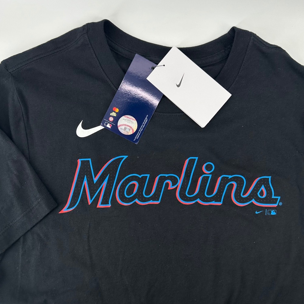 Nike Miami Marlins T-Shirt Mens Small Black MLB Graphic Tee NWT Baseball
